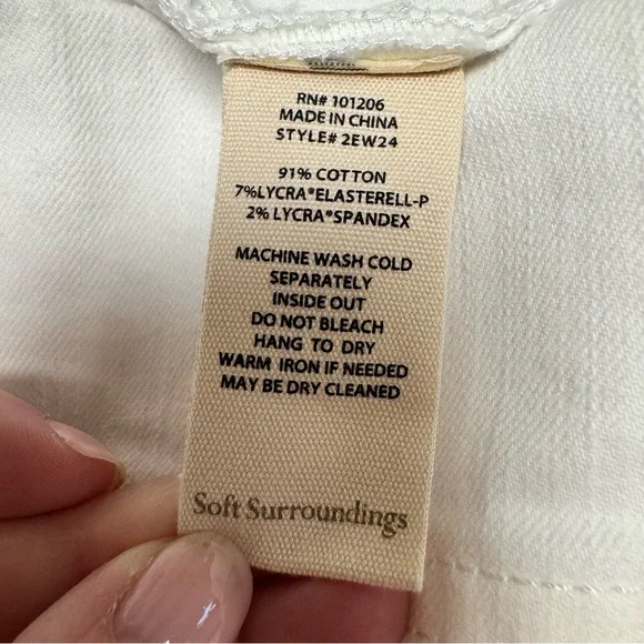 NWT Soft Surroundings Pull On Skinny Ultimate Denim Crop Hem Detail Size L 14/16 - Picture 9 of 16